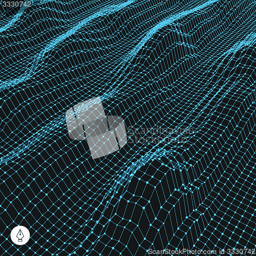 Image of Abstract grid background. Water surface. Vector illustration. 