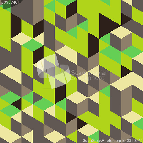 Image of Abstract 3d background. Wall of cubes. Vector illustration. 