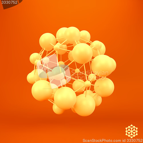 Image of 3D Molecule structure background. Graphic design. 