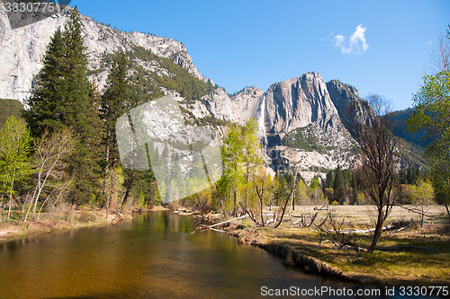 Image of Waterfall in Yosemite park