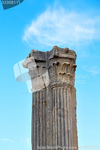 Image of old column in africa sky history and nature