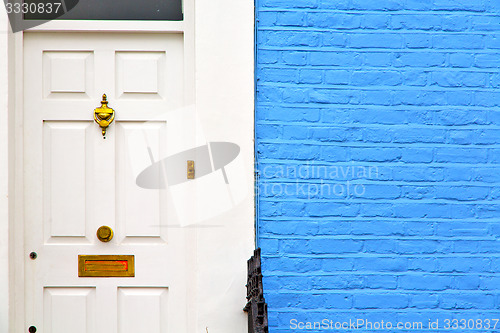 Image of notting hill in  england old suburban      wall door 