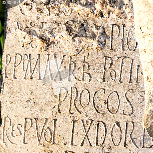 Image of tombstone in africa morocco graveyard marble and concrete