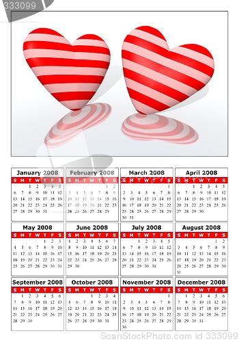 Image of calendar  2008