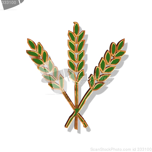 Image of green and gold wheat ears decoration