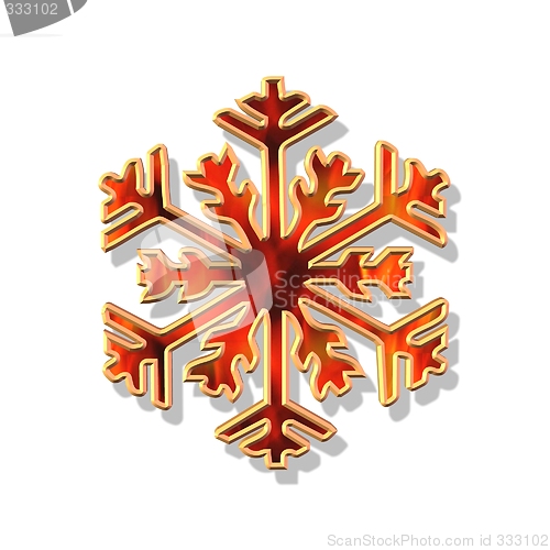 Image of red and gold Christmas flake