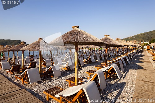 Image of umbrellas on a beach  