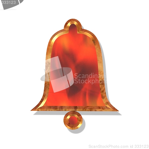 Image of red and gold christmas bell
