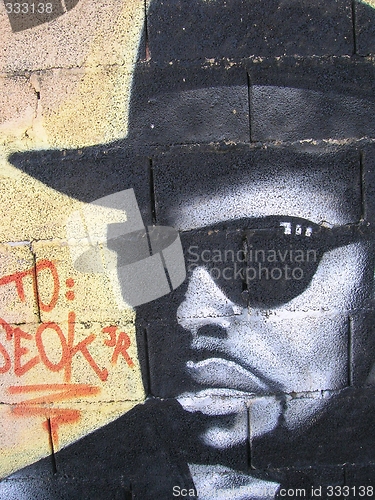 Image of graffiti - man in black