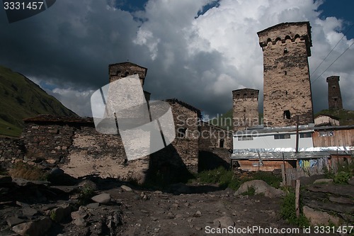 Image of Towers in mountain village