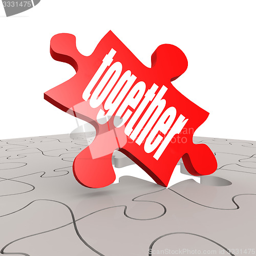 Image of Together word with puzzle background