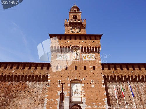 Image of Retro look Castello Sforzesco Milan