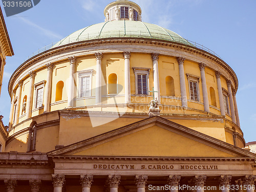 Image of Retro look Church of Saint Charles Borromeo in Milan