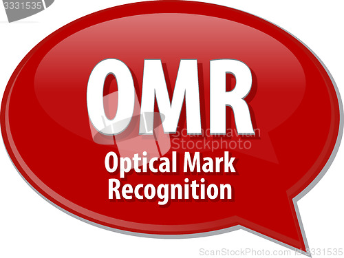 Image of OMR acronym definition speech bubble illustration