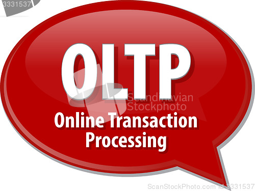 Image of OLTP acronym definition speech bubble illustration