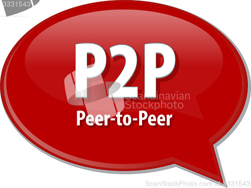 Image of P2P acronym definition speech bubble illustration