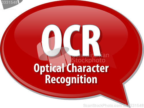 Image of OCR acronym definition speech bubble illustration