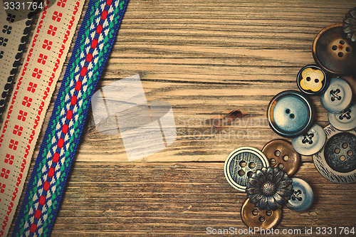 Image of ancient band and vintage buttons