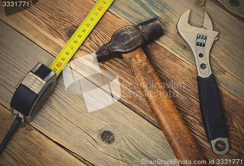 Image of still life with working tools