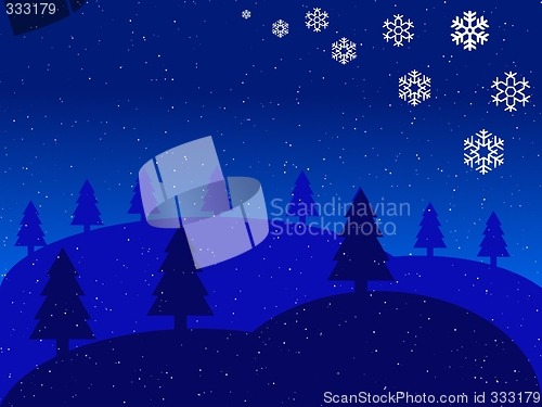 Image of christmas blue landscape