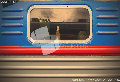 Image of one window of old passenger car