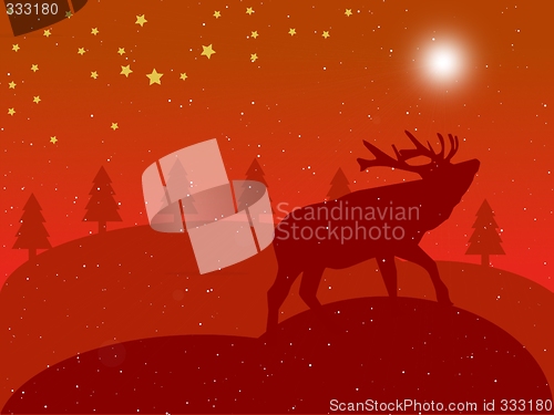 Image of christmas red landscape