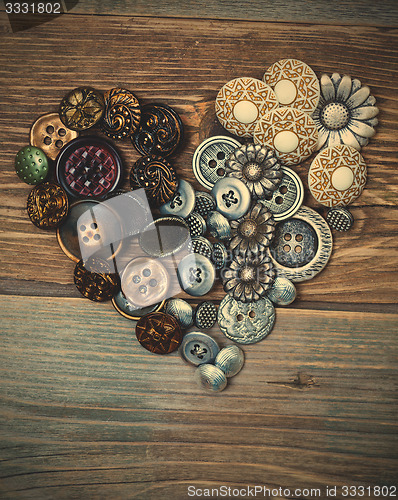 Image of Heart from vintage classical buttons