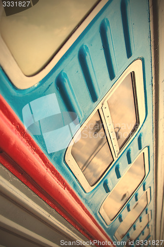Image of windows of passenger train