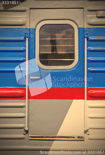 Image of front door in an old passenger wagon