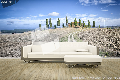 Image of photo wall mural sofa floor