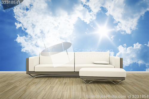 Image of photo wall mural sofa floor