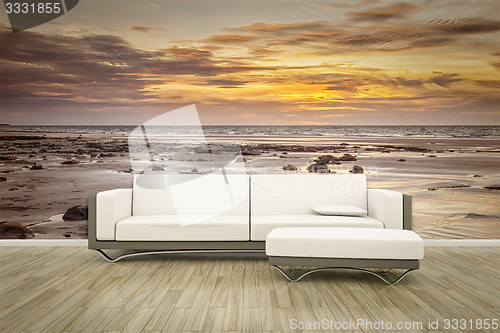 Image of photo wall mural sofa floor