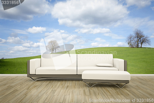 Image of photo wall mural sofa floor