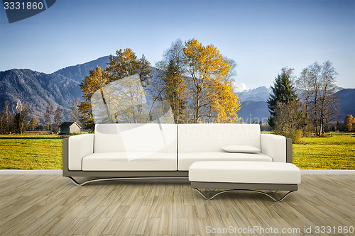 Image of photo wall mural sofa floor