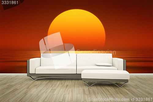 Image of photo wall mural sofa floor