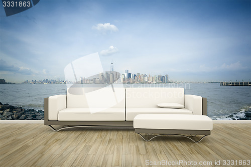 Image of photo wall mural sofa floor