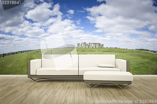 Image of photo wall mural sofa floor