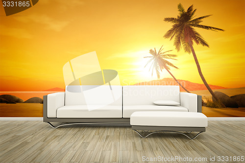 Image of photo wall mural sofa floor