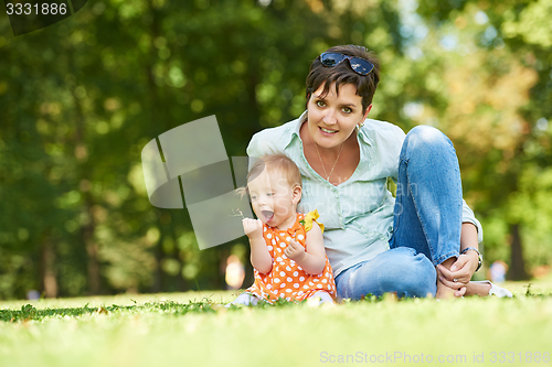 Image of mother and baby in park