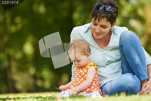 Image of mother and baby in park