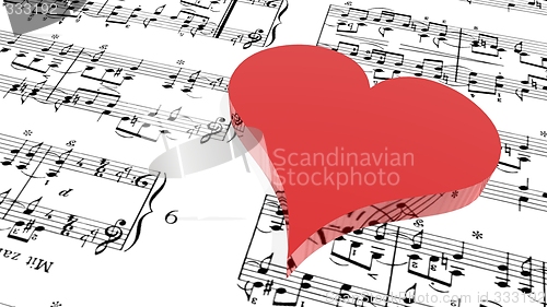 Image of heart on a musical store