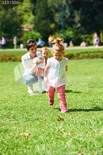 Image of mother and baby in park