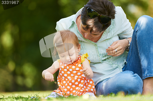 Image of mother and baby in park