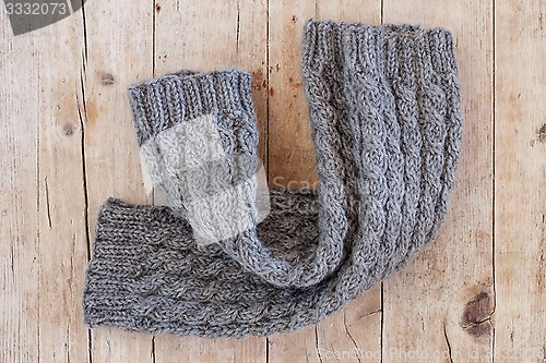 Image of knitted wood legwarmers 