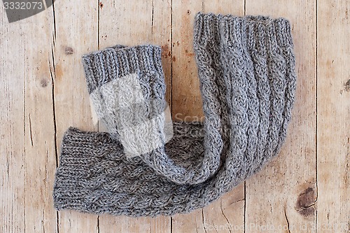 Image of knitted wood legwarmers 