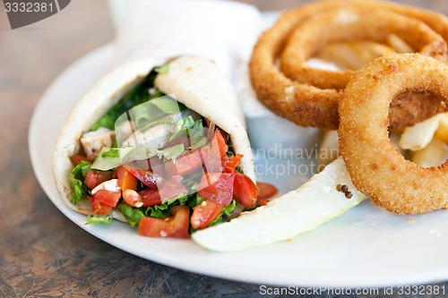 Image of Chicken Pita with Onion Rings