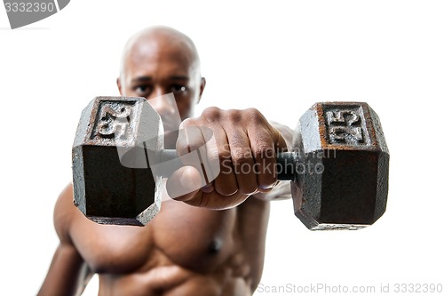 Image of Muscle Man Holding dumbell