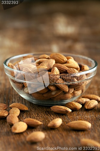 Image of Bowl of Organic Raw Almonds