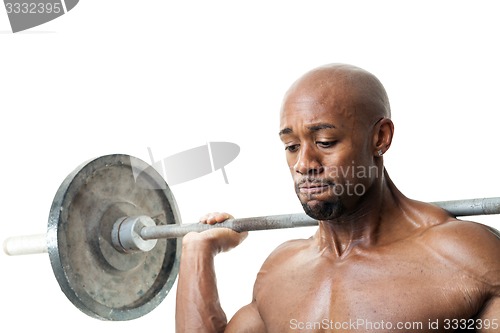 Image of Muscle Man Holding Barbell