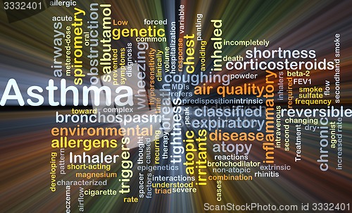 Image of Asthma background concept glowing